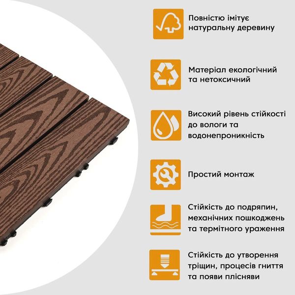 Композитна плитка WPC кедр 30*30CM*2СM (D) SW-00001705 SW-00001705 фото