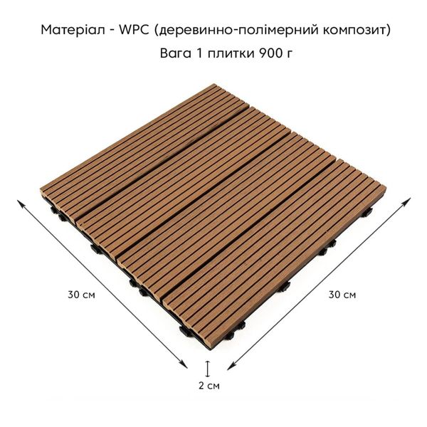 Композитна плитка WPC натуральне дерево 30*30CM*2СM (D) SW-00001711 SW-00001711 фото