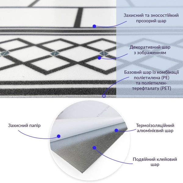 СВП-210 Самоклеюча вінілова плитка 600*600*1.5mm Мат (D) SW-00001901 SW-00001901 фото