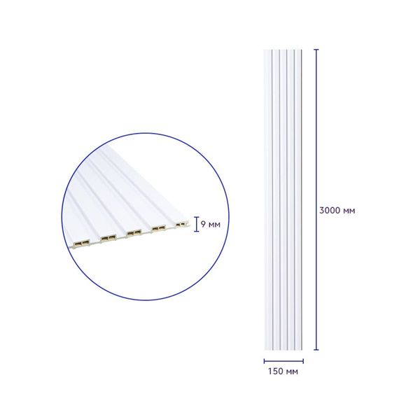 Декоративна рейка WPC стінова перламутр 3000*150*9мм (D) SW-00001866 SW-00001866 фото