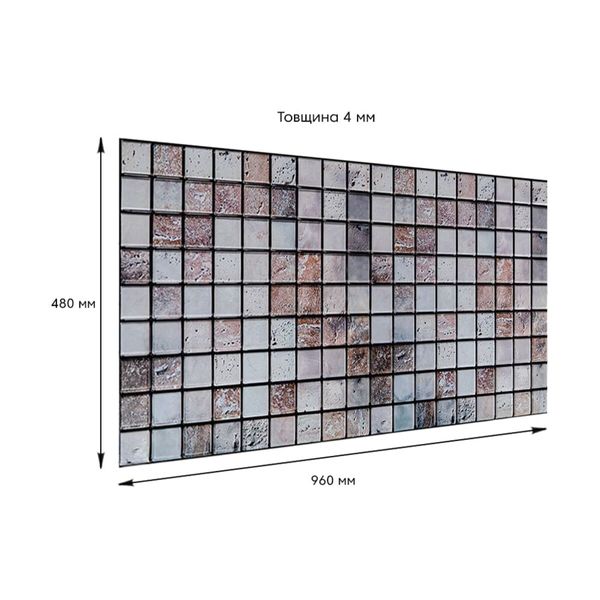 Декоративна ПВХ панель мозаїка під бежевий мармур 960х480х4мм SW-00001433 SW-00001433 фото